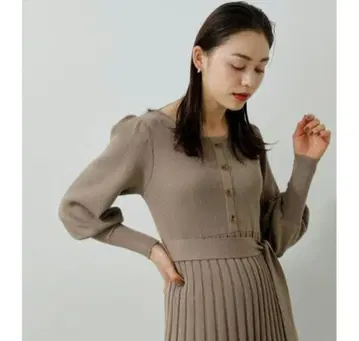 AZUL by moussy PLEATS KNIT ONEPIECE