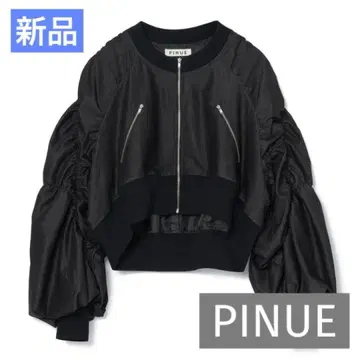 새상품 PINUE 셔링 슬리브 블루종 블랙 피누에 블랙