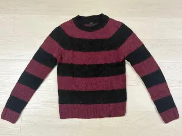 프리티 그린 보더 니트 알파카