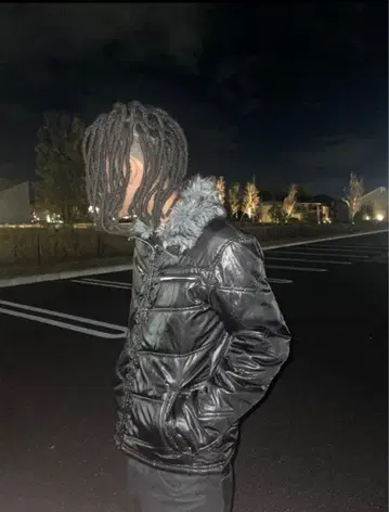 블랙 퍼 포함 다운 자켓 y2k 오피움