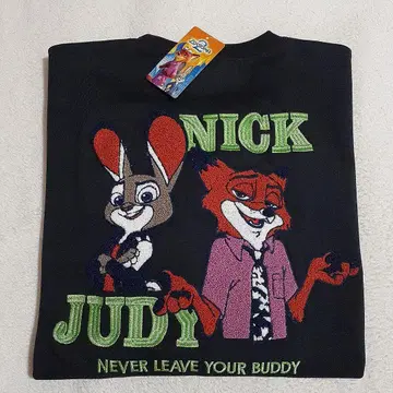 주토피아 닉&주디 사가 자수 맨투맨 트레이닝복 LL [새상품]