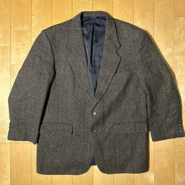 FARAH 울 테일러드 자켓 다크 브라운 헤링본 L 상당