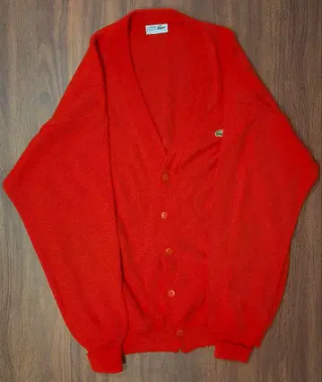 스페인산 90s 슈미즈 라코스테 가디건 XL 레드