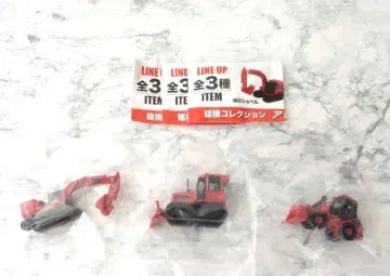 [ 가챠 ] 건설기계 컬렉션 액티오 레드 시리즈 3종 컴플리트