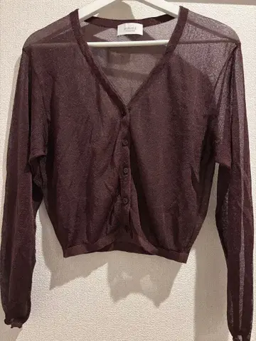 emmi 시어 라메 가디건 브라운