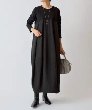 BEARDSLEY 자카드 말 원피스 긴팔