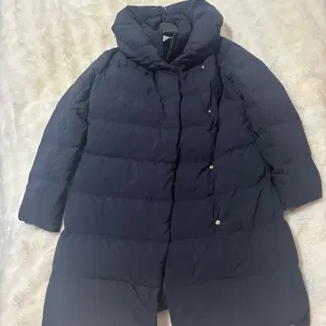 PLST 에어리 다운 롱 코트 블랙