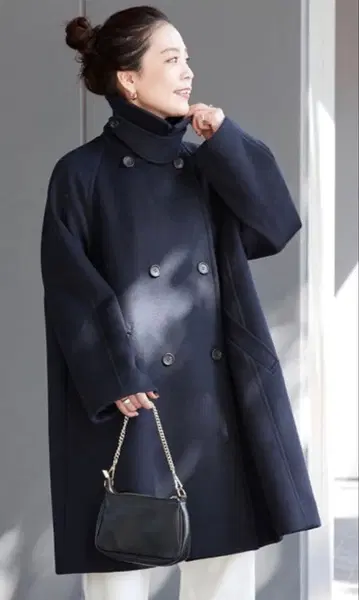 [ 새상품급 ] B.C STOCK W 비버 텐트라인 트렌치코트 네이비