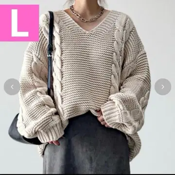 시마무라 핸드 니트 풀오버 yumi 크림 L rafraf