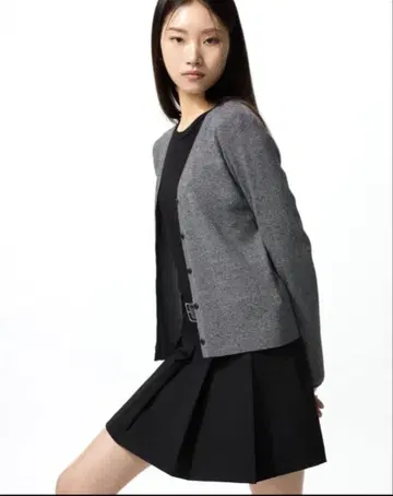 유니클로 워셔블 니트 리브 가디건 L