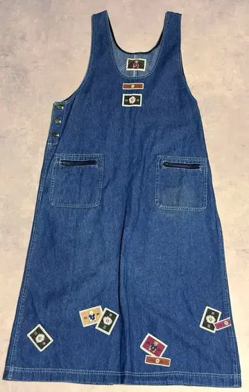 핑크하우스 PINK HOUSE 데님 원피스 패치워크 테디베어