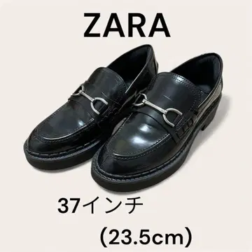 ZARA 자라 플랫 트랙 밑창 로퍼 여성용 신발 가죽