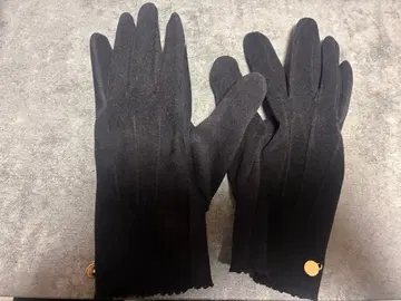 블랙 스웨이드풍 장갑 레이스 테두리