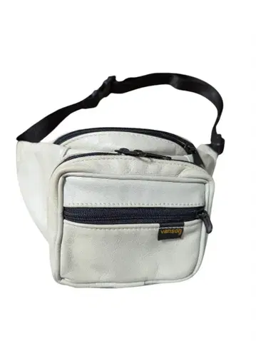 레어 vanson 바디백 가죽 웨스트 파우치 반손 아이보리