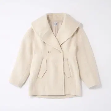 [L'AUBE BLANC] 케이프 칼라 미디 코트