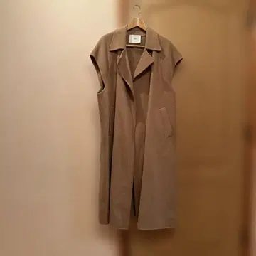 NAVE 베이지 노카라 롱 베스트 택 포함 미사용 새상품