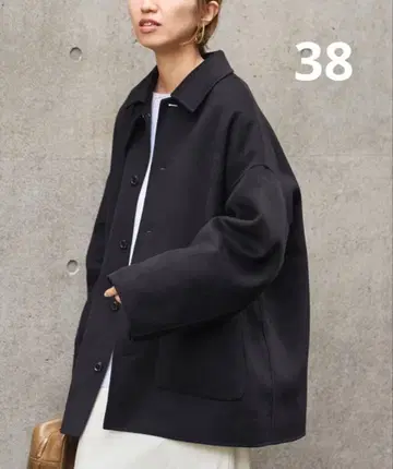 [새상품급] FRAMeWORK 해밀턴 발라칼라 미들 코트 블랙 38