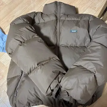 브라운 다운 자켓 프론트 지퍼