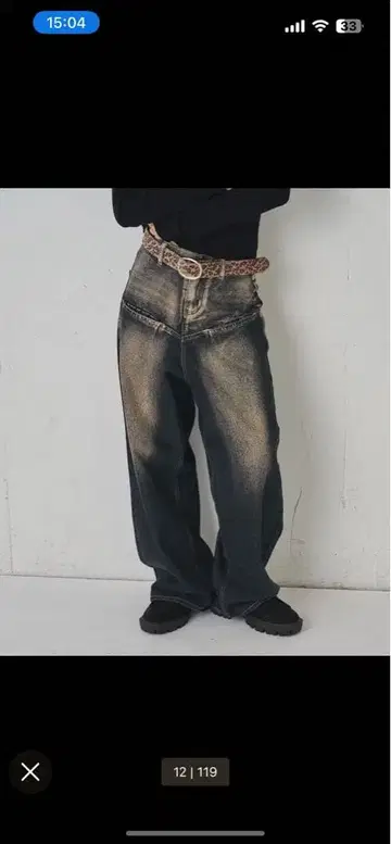 WHO'S WHO gallery 슬래시 포켓 블라스트 와이드 데님 F