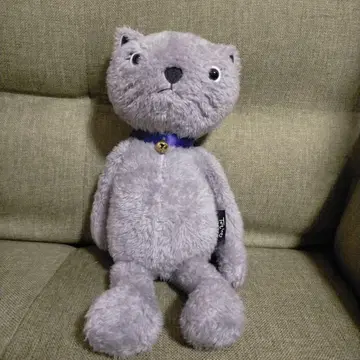 탈티느 토자키 나오미 그레이 고양이 봉제 인형 파란 리본 포함 중고품