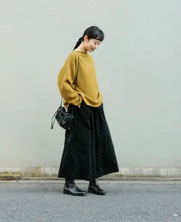 도트 코듀로이 와이드 팬츠 / 카구레 (kagure)