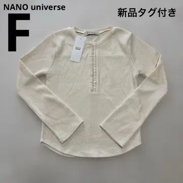 택 포함 새상품 나노 유니버스 후크 헨리넥 벨 슬리브 리브 상의