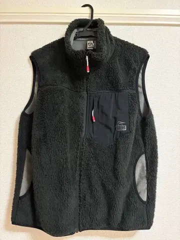 CHUMS 블랙 플리스 베스트 M