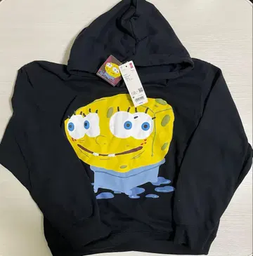 [ 미사용 새상품 ] 스펀지밥 후드티 S 사이즈 블랙