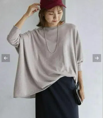 SLOBE IENA 코튼 야크 BIG 풀오버 그레이 B