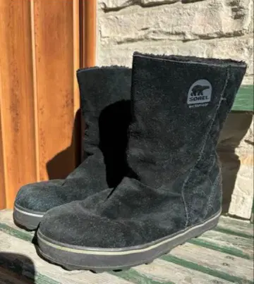 SOREL 블랙 무스탕 부츠 방수 24cm