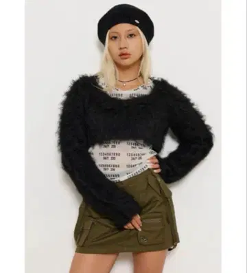 lagua gem brushed over short 니트