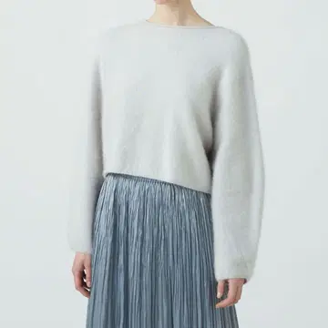 BALLSEY 플러피얀 보트넥 풀오버 라이트 그레이 울