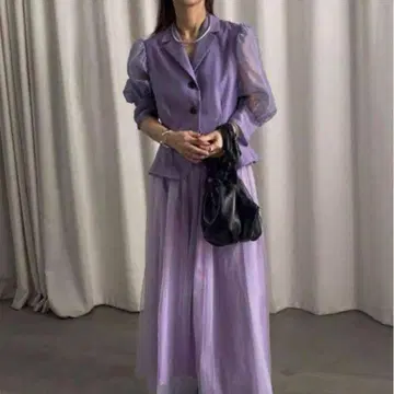 PEPLUM LINE CHIFFON SKIRT SET DRESS