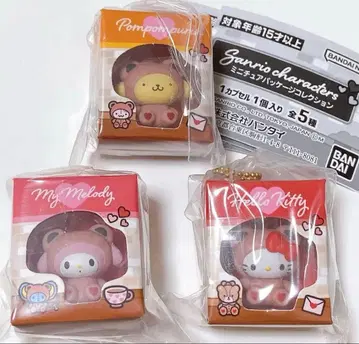 산리오 미니어처 패키지 컬렉션 키티 푸딩 마이멜로디 3점