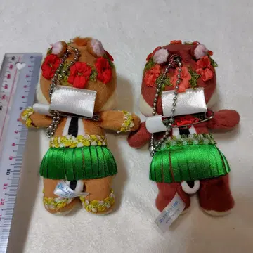 하와이안 봉제 인형 키링 2개 세트