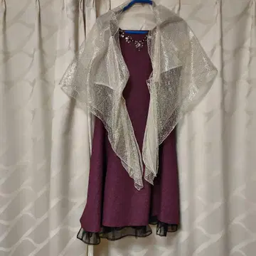 비즈 장식 보르도 A라인 드레스