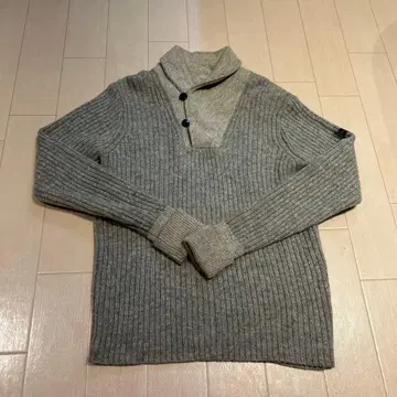 Schott 그레이 하프 지퍼 스웨터 그레이 니트 스웨터