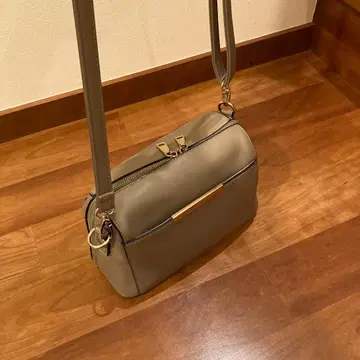 그레이 베이지 숄더 백, 지갑 기능 포함