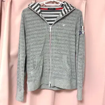 LOVELESS 라브레스 스컬 Y2K 집업 후드티 그레이