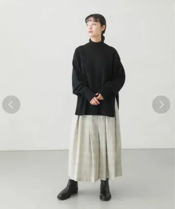 카구레 울 코튼 체크 스커트