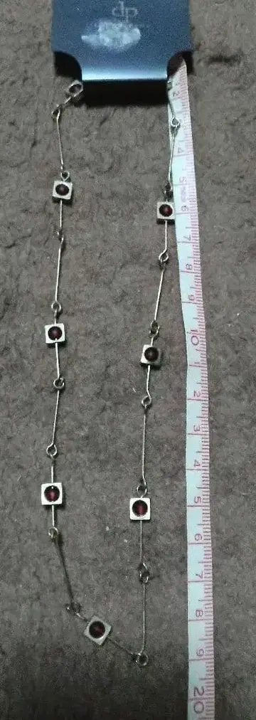 실버 빨간색 돌 목걸이