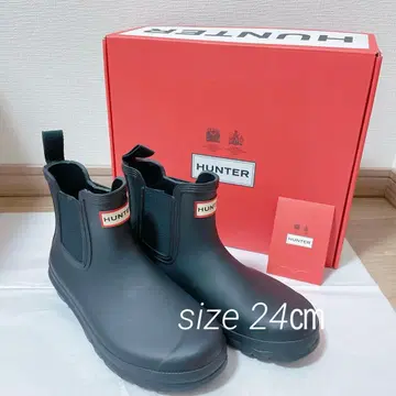 새상품 HUNTER 첼시부츠 블랙 숏레인부츠