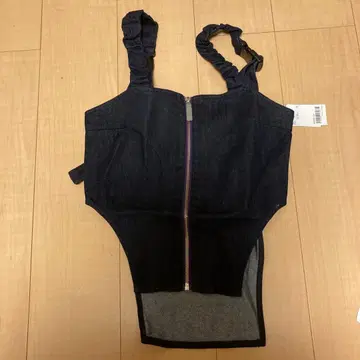 atmos 데님 뷔스티에 프론트 지퍼 택 포함