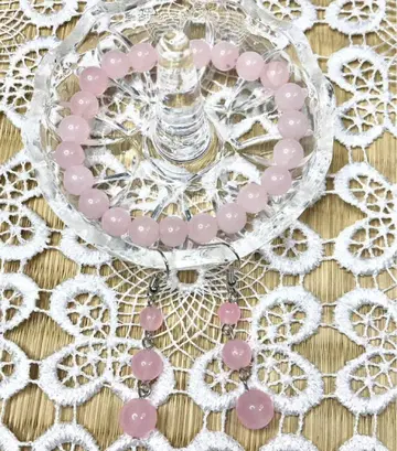 새상품 로즈쿼츠 팔찌와 귀걸이 세트