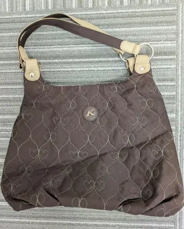 키타무라 요코하마 브라운 퀼팅 핸드백