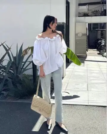 CLANE 클라네 2way PUFF NECK TOPS 오프숄더