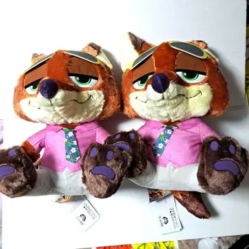 주토피아2 슈퍼 라지 봉제 인형 닉 와일드 2체 세트