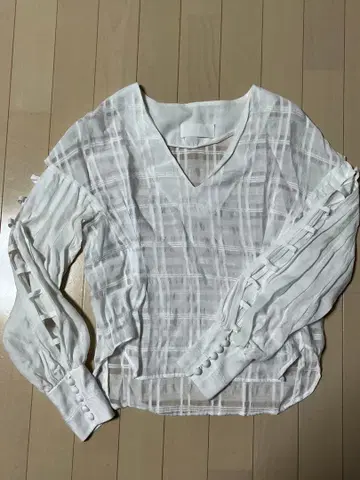 Mame Kurogouchi 마메 V넥 시어 블라우스