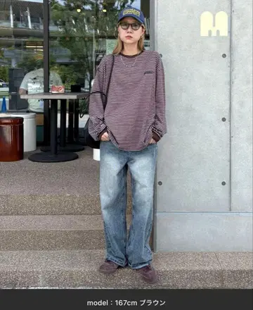 feepur 자수 보더 롱 Tee