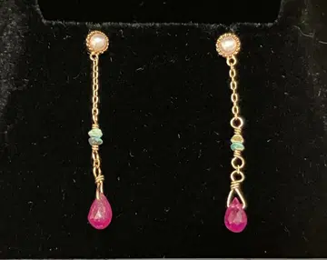 아갓 K10 루비 펄 귀걸이